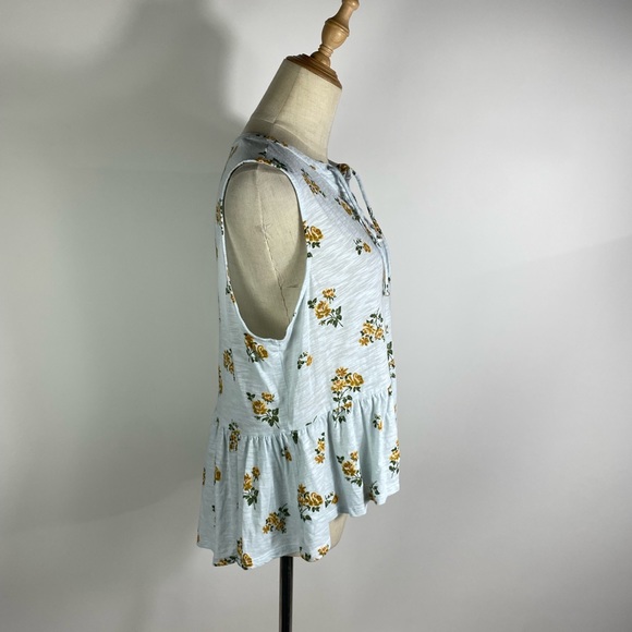 LUCKY BRAND Tie Neck Soft Floral Jersey Loose Fit Tank Womens Large - Picture 3 of 6